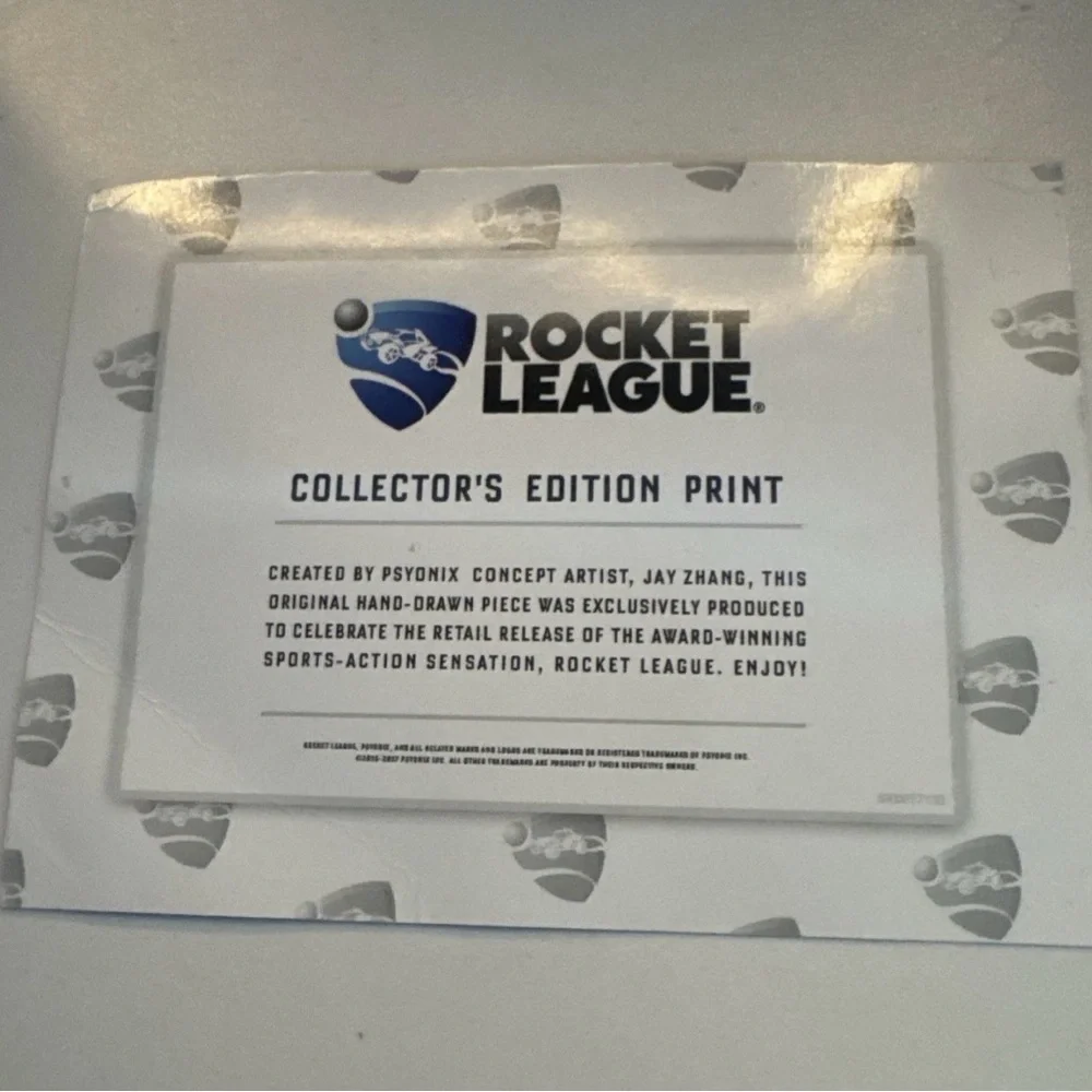 Rocket League Collectors Edition Print only Original